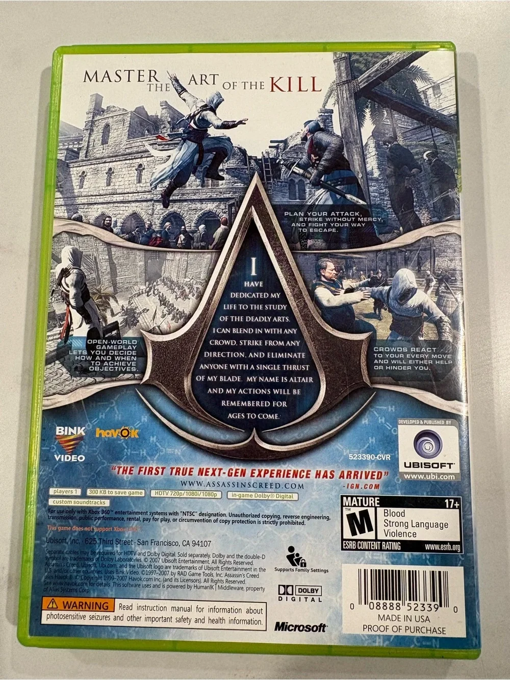 AUTHENTIC Assassin's Creed for Xbox 360 by - U ISOFT LIKE NEW